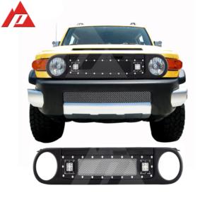 Import 07-14 Toyota FJ Cruiser Evolution Matte Black Stainless Steel Wire Mesh Packaged Grille With Two LED Lights from chinese wholesale supplier and manufacturer