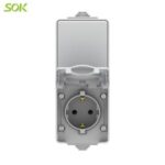 Import 1 Gang 2 Way Wall Switch and Schuko Power Outlet with Shutter Vertical Type from chinese wholesale supplier and manufacturer