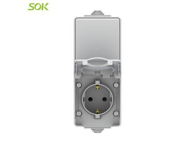 Import 1 Gang 2 Way Wall Switch and Schuko Power Outlet with Shutter Vertical Type from chinese wholesale supplier and manufacturer