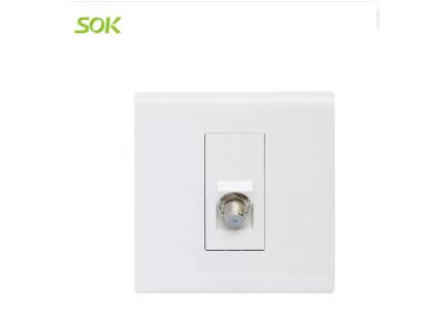Import 1 Gang TV Satellite Socket Outlet 45 degrees – White from chinese wholesale supplier and manufacturer