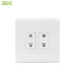 Import 10A 250V 2 Gang 2 Pin Socket Outlets – White from chinese wholesale supplier and manufacturer