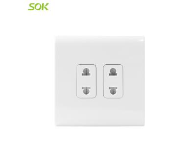 Import 10A 250V 2 Gang 2 Pin Socket Outlets – White from chinese wholesale supplier and manufacturer