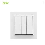 Import 10AX 3 Gang One Way Wall Switch with Hanger from chinese wholesale supplier and manufacturer