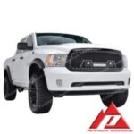 Import 13-18 Dodge Ram 1500 All Evolution Matte Black Stainless Steel Wire Mesh Packaged Grille With Three LED Lights from chinese wholesale supplier and manufacturer