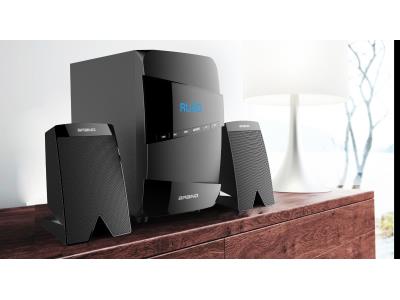 Import 14W Home Theatre 2.1 CH Multimedia Woofer Speaker Bluetooth System With USB SD FM Radio from chinese wholesale supplier and manufacturer