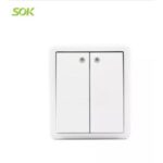 Import 2 Gang 1 Way Light Switch with LED Indicator(Surface Mounted) from chinese wholesale supplier and manufacturer