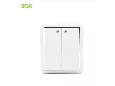 Import 2 Gang 1 Way Light Switch with LED Indicator(Surface Mounted) from chinese wholesale supplier and manufacturer