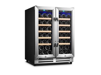 Import 24 inch dual zone french door wine cooler from chinese wholesale supplier and manufacturer