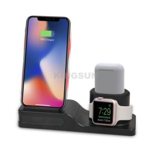 Import 3 in 1 QI certified wireless charging station for phone and airpods from chinese wholesale supplier and manufacturer
