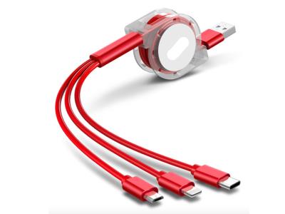 Import 3 In 1 Usb Cable, Portable Mobile Phone TPE Usb Charging Retractable Cable from chinese wholesale supplier and manufacturer