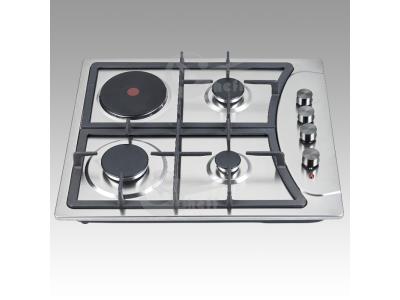 Import 4 burner high quality sabaf blue flame stainless steel gas+electric hob from chinese wholesale supplier and manufacturer