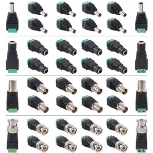 Import 5.5 mm x 2.1 mm female DC power connector BNC male and female connectors suitable for LED strip CCTV security camera cable end plug tube adapter from chinese wholesale supplier and manufacturer