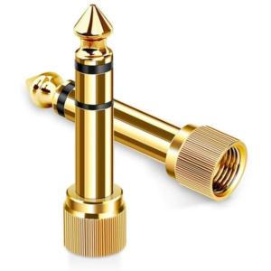 Import 6.35 mm stereo plug to 3.5 mm stereo jack adapter 6.35 mm male to 3.5 mm female with screws gold plated from chinese wholesale supplier and manufacturer