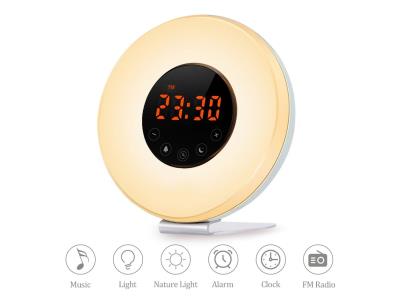Import 7 Colors 6 nature sounds sunrise sunset adjutable volume brightness wake up alarm clock from chinese wholesale supplier and manufacturer