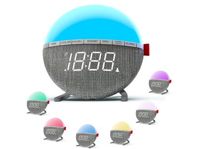 Import 8 nature sounds 7 colorful changing digital gift promotional table alarm clock from chinese wholesale supplier and manufacturer