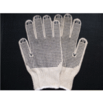Import 800g/dozen natural white knitted cotton glove with one side pvc dots from chinese wholesale supplier and manufacturer