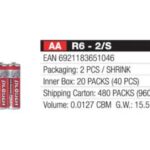 Import AA R6-2/S from chinese wholesale supplier and manufacturer