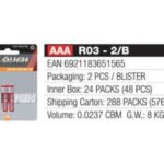 Import AAA R03-2/B from chinese wholesale supplier and manufacturer