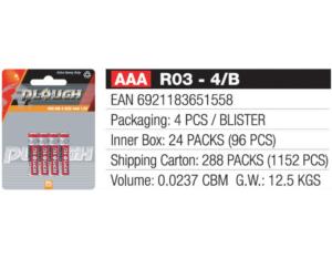 Import AAA R03-4/B from chinese wholesale supplier and manufacturer