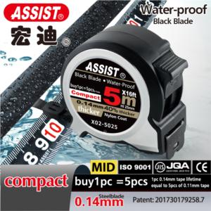 Import ASSIST X02 black thicker blade high standout super small tape measure from chinese wholesale supplier and manufacturer