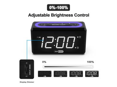 Import Bedside Alarm Clock Digital LED Display Dual Alarms 7-Color Night light from chinese wholesale supplier and manufacturer