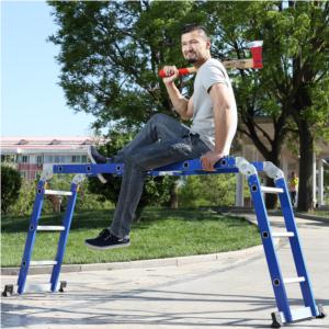 Import Blue painted aluminum extension ladder function folding stair and multi purpose ladder from chinese wholesale supplier and manufacturer
