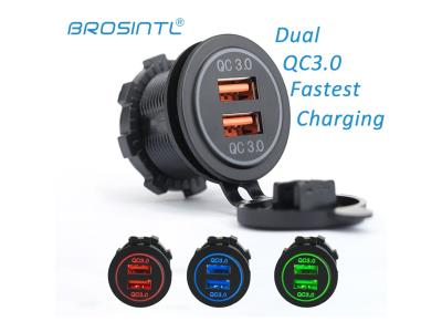 Import BROSINTL BC019KB Fast Charging Car Bus QC 3.0 Dual Port QC3.0 USB Charger Socket from chinese wholesale supplier and manufacturer