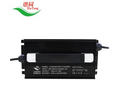 Import C1200 13S 54.6V 18A Li-ion CE certification battery charger for E-bike/Motorcycle/Scooter from chinese wholesale supplier and manufacturer