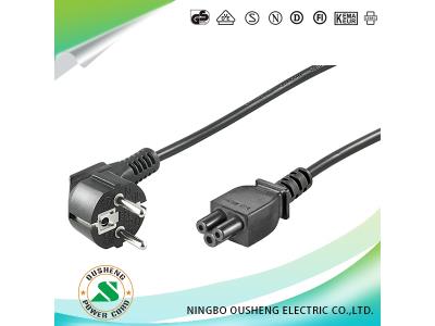 Import CEE7/7 Schuko plug to IEC 60320 C5 European power cord Laptop from chinese wholesale supplier and manufacturer