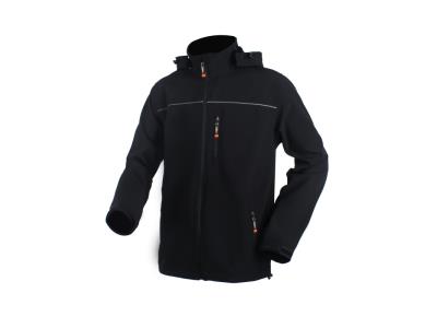 Import Classic Style Black Softshell Jacket with Detachable Hood from chinese wholesale supplier and manufacturer