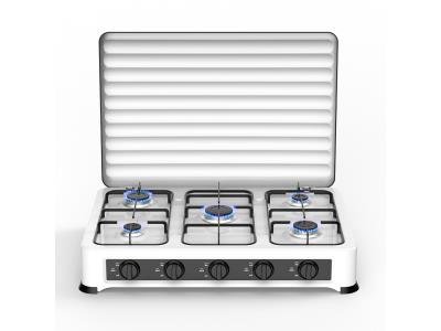 Import Cooking Appliances 5 Burners Die-Cast aluminum Counter Top Built-in Gas Stove from chinese wholesale supplier and manufacturer