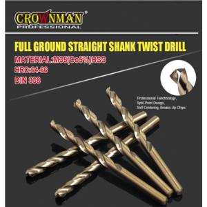 Import CROWNMAN Full Ground Straight Shank Twist Drill from chinese wholesale supplier and manufacturer