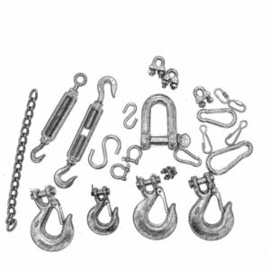 Import DIN741 Galvanized Malleable Screw Type Wire Rope clip/turnbuckle/snap hook from chinese wholesale supplier and manufacturer