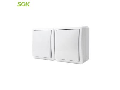 Import Double 1 Gang 1 Way Light Switch (Surface Mounted) from chinese wholesale supplier and manufacturer