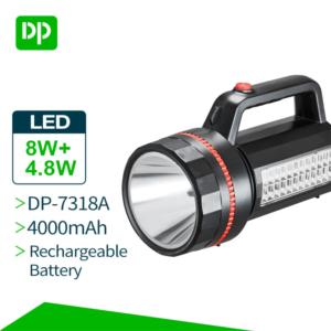 Import DP rechargeable 8W LED searching light with 4000mAh battery and high brightness and side light from chinese wholesale supplier and manufacturer