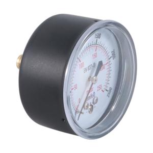 Import Dry pressure gauge back connection black steel/plastic case brass connection from chinese wholesale supplier and manufacturer