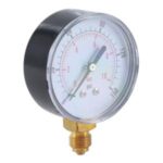 Import Dry pressure gauge bottom connection black steel/plastic case brass connection from chinese wholesale supplier and manufacturer