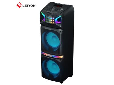 Import Dual 10 inch guitar amplifier speakers active stage trolley speaker with led disco light a from chinese wholesale supplier and manufacturer