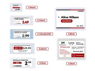 Import Eink Epaper Display 1.54 2.13 2.66 2.9 Inch smart esl Shelf Label rfid Esl Price Tag For S from chinese wholesale supplier and manufacturer