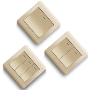 Import Factory customized British Standard Wall socket golden 86mm*86mm/146mm13A socket and light switch 220V-250V~ from chinese wholesale supplier and manufacturer