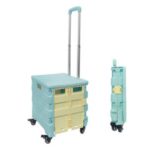 Import Factory Foldable Plastic Food Carts Folding Hand Push Grocery Shopping Trolley Cart from chinese wholesale supplier and manufacturer