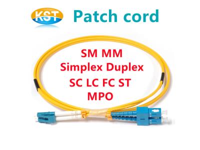 Import Fiber Optic Patch Cord SM MM Duplex Simplex Jumper SC LC FC ST MPO Connector from chinese wholesale supplier and manufacturer
