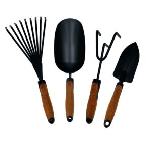 Import Garden Tool Set 4 Pieces Heavy Duty Powder Coated Steel Cork Handle from chinese wholesale supplier and manufacturer