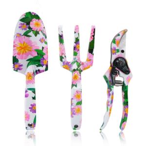 Import Heavy Duty Aluminum Gardening Tool Set with Beautiful Printing and Ergonomic Design Handles Best Gardening Gifts for Mom and Lady from chinese wholesale supplier and manufacturer