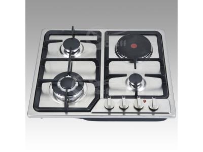 Import High quality 4 burner sabaf blue flame stainless steel gas+electric hob from chinese wholesale supplier and manufacturer