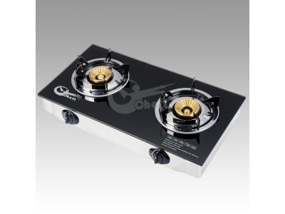 Import High quality double burner brass cap glass gas cooker stove from chinese wholesale supplier and manufacturer