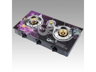 Import High quality double burner brass cap tempered glass gas cooker stove from chinese wholesale supplier and manufacturer