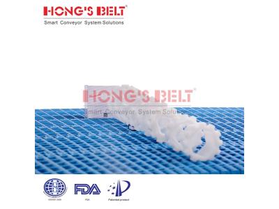 Import HONGSBELT HS-2000A plate top turning modular plastic conveyor belt with fixed inner radius from chinese wholesale supplier and manufacturer