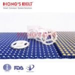 Import HONGSBELT HS-2800C Roller top modular plastic conveyor belt for light duty sorting from chinese wholesale supplier and manufacturer