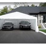 Import Hot galvanized steel structure with PE fabric cover car shelter for 2 car parking from chinese wholesale supplier and manufacturer